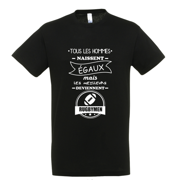 T-shirt "Tous les hommes naissent égaux rugby"
