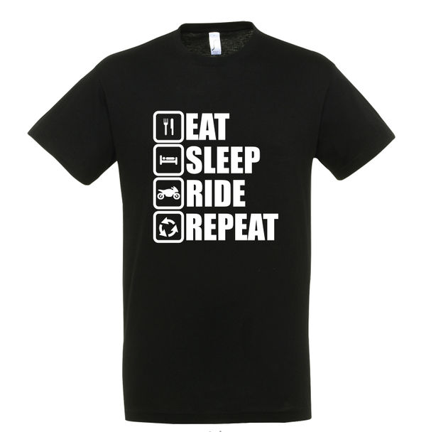 T-shirt "Eat,sleep,ride,repeat"
