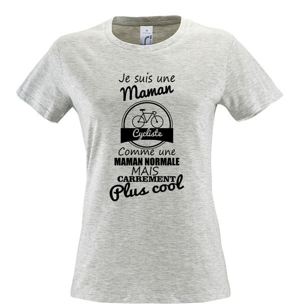 T-shirt femme "Maman cycliste plus cool"