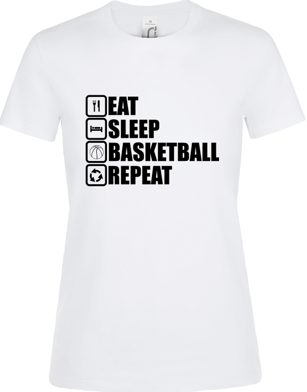 T-shirt femme "Eat,sleep,basketball,repeat"