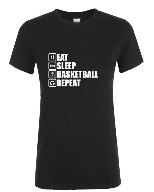 T-shirt femme "Eat,sleep,basketball,repeat"