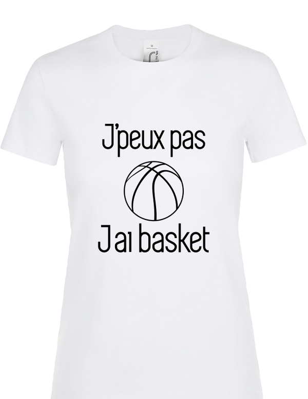 T-shirt femme "Je peux pas basket"