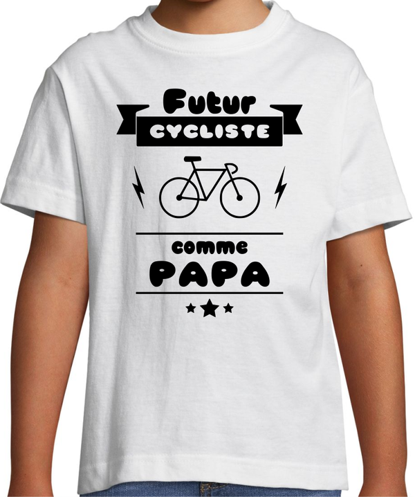 T-shirt enfant Futur cycliste comme papa