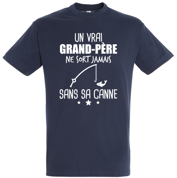 T-shirt - Un vrai grand-père ne sort jamais sans sa canne