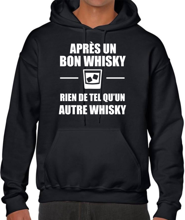 Sweatshirt Noir Après un bon whisky