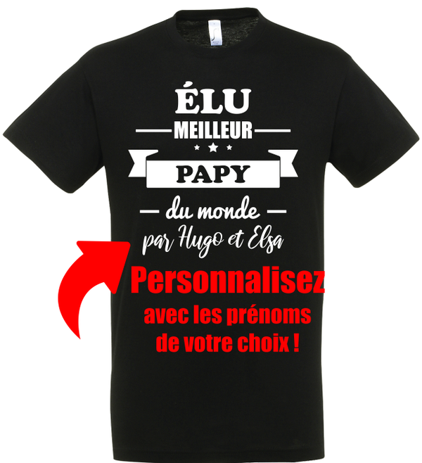T-shirt - Élu meilleur papy du monde par...
