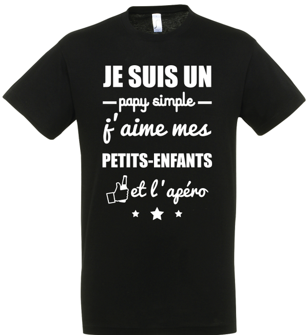 T-shirt - Papy Simple : Petits-Enfants et Apéro