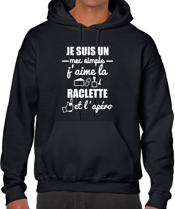 Sweatshirt Noir - Mec simple raclette et apéro