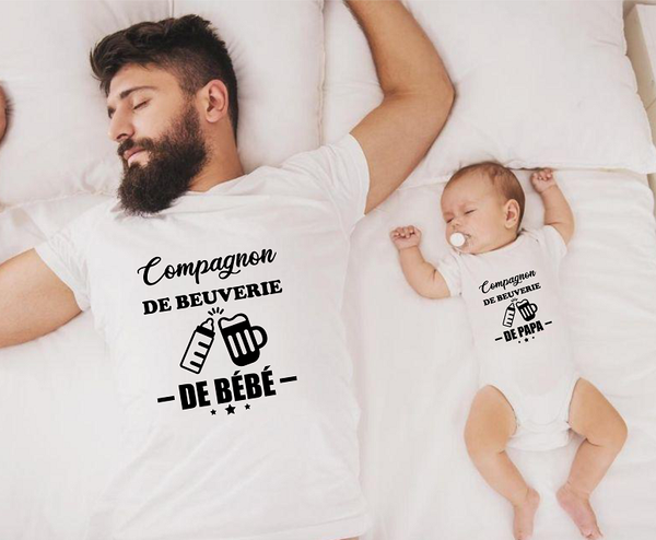 Duo T-shirt / Body Bébé - Compagnon de beuverie