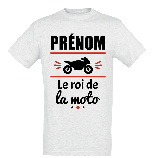 T-shirt personnalisable - "Prénom" Le roi de la moto
