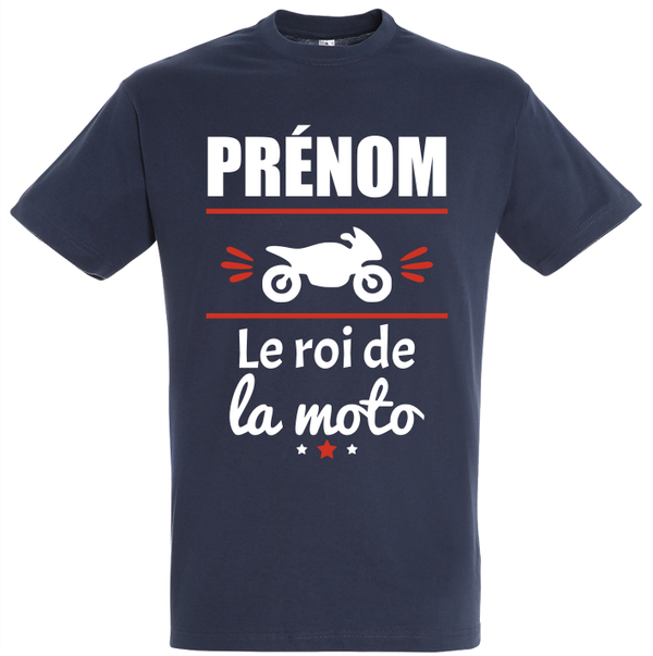 T-shirt personnalisable - "Prénom" Le roi de la moto